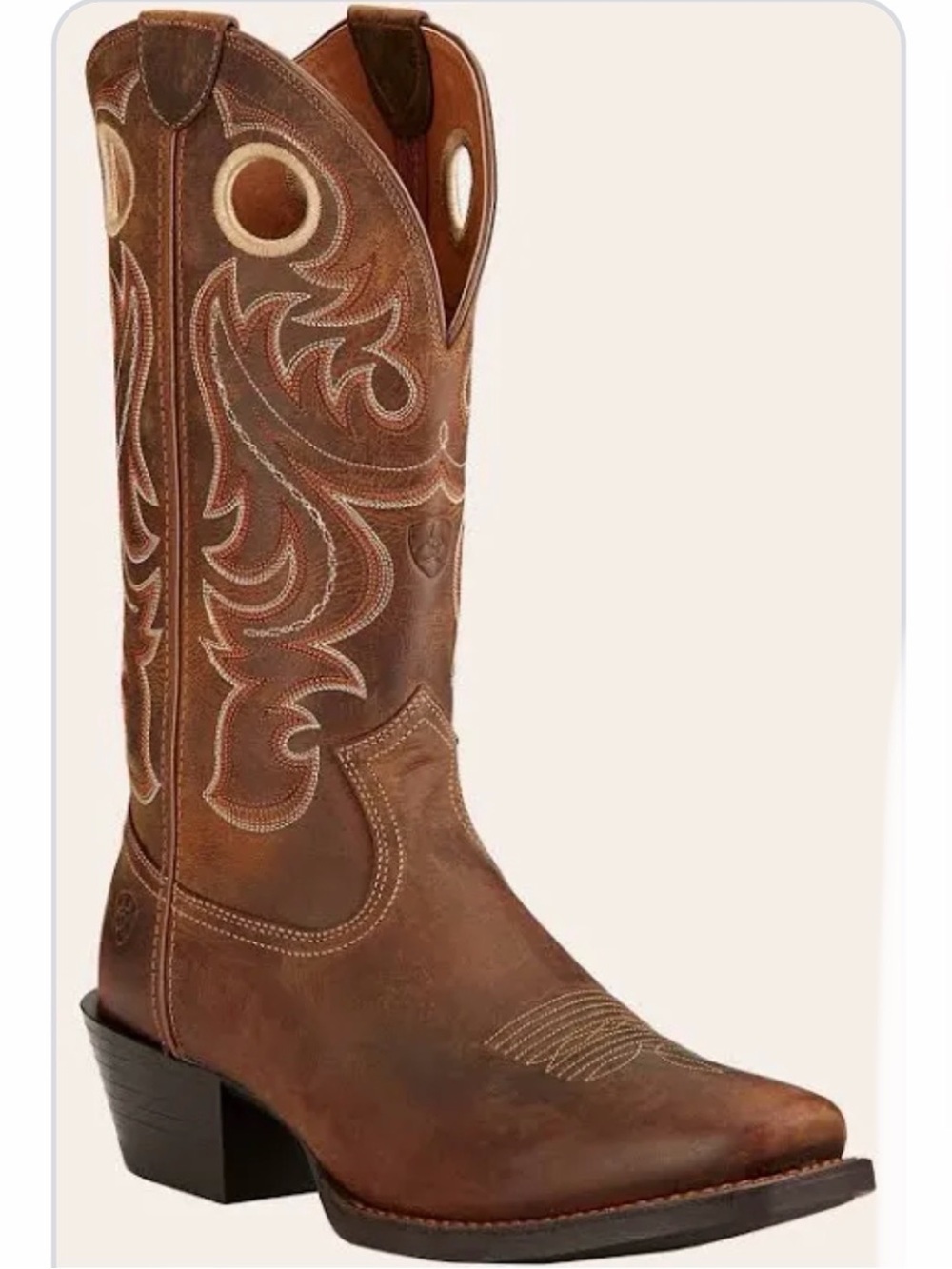 ARIAT MEN'S SPORT POWDER BROWN PUNCHY TOE COWBOY BOOT size 8.5